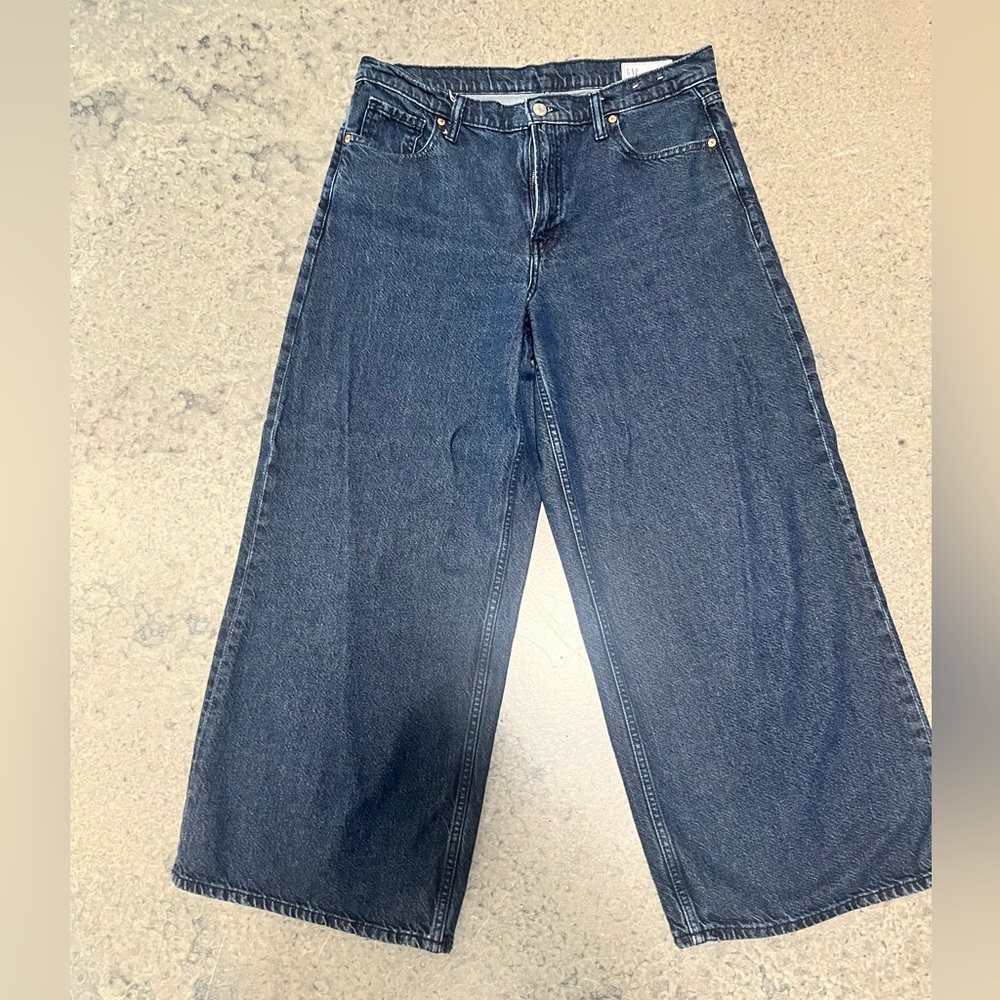 GAP Women's mid rise baggy Jeans in Deep Blue - Picture 4 of 7